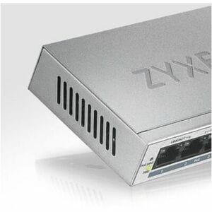 ZYXEL GS1005HP 5 Ports Ethernet Switch - Gigabit Ethernet - 1000Base-T - Silver - 2 Layer Supported - 60 W PoE Budget - Tw