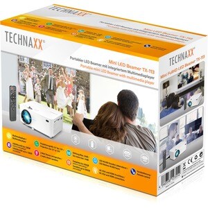 Technaxx Beamer TX-113 LCD Projector - 16:9 - White - 800 x 480 - Front - 480p - 40000 Hour Normal ModeVGA - 2,000:1 - 180
