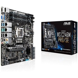 Asus WS C246M PRO/SE Workstation Motherboard - Intel C246 Chipset - Socket H4 LGA-1151 - Micro ATX - 128 GB DDR4 SDRAM Max