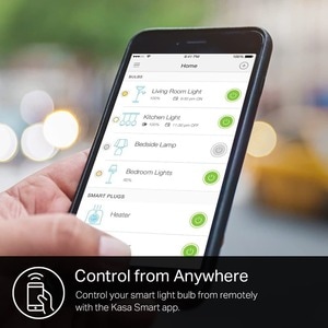 Kasa Smart KL110 LED Light Bulb - 10 W - 800 lm - A19 Size - Soft White Light Color - E26 Base - 25000 Hour - 2700°K Color