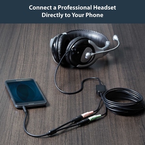 StarTech.com Adaptador de Audífonos con Micrófono Mini-Jack 3,5mm 4 pines a Conectores Separados de Audífonos y de Micrófo