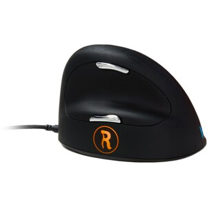 R-Go Break Wired Vertical Ergo Mouse, Large, Right Hand Black - Cable - Black - 1 Pack - USB 2.0 - 2500 dpi - Scroll Wheel