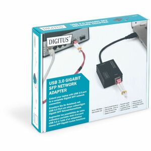 Digitus Gigabit Ethernet-Adapter für Computer, Notebook - 1000Base-SX/LX - SFP (Mini-GBIC) - Tragbar - USB 3.0 - Realtek R