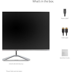 ViewSonic Entertainment VX3276-4K-mhd 32 Zoll Class 4K UHD LED-Monitor - 16:9 Format - Silber - 80 cm (31,5 Zoll) Viewable