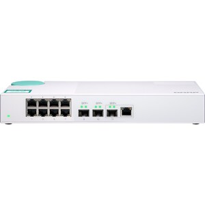 QNAP QSW-308-1C 8 Ports Ethernet Switch - 2 Layer Supported - Modular - Twisted Pair, Optical Fiber - Desktop