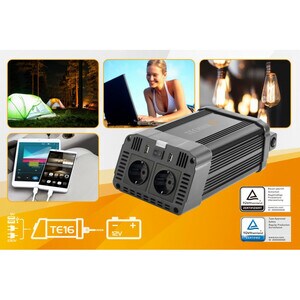 Convertisseur de secteur Technaxx TE16 - Tension d'Alimentation: 12 V DC - Tension de Sortie: 230 V AC