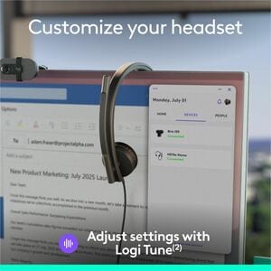 Logitech H570e Wired Over-the-head Stereo Headset - Binaural - Supra-aural - 31.50 Hz to 20 kHz - Noise Cancelling, Electr