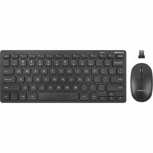 Macally RF Wireless Keyboard and Mouse For Windows PC - USB Scissors Wireless RF 2.40 GHz Keyboard - 78 Key - Black - USB 