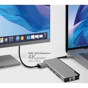 Alogic Ultra USB Type C Docking Station for Notebook/Tablet/Smartphone - Memory Card Reader - microSD, SD - 100 W - Space 