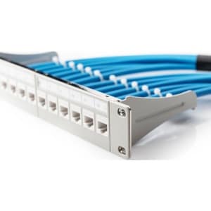 DIGITUS Professional 12 Port(s) Blank Patch Panel - Light Grey - 1U High - Rack-mountable