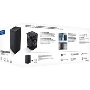 Ultimate Ears HYPERBOOM Portable Bluetooth Speaker System - Black - 45 Hz to 20 kHz - Battery Rechargeable