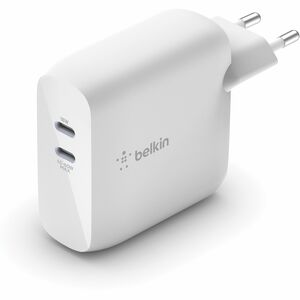 Belkin BoostCharge Dual USB-C Power Delivery GaN Wall Charger 68W Laptop Chromebook Charging - Power Adapter - 68 W