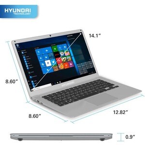 Hyundai Thinnote-A, 14.1" Celeron Laptop, 4GB RAM, 64GB Storage, Expandable 2.5" SATA HDD Slot, Windows 10 Home S Mode, En