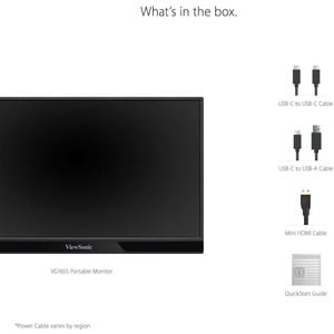 Monitor LED ViewSonic Graphic VG1655 16" Class Full HD - 16:9 - Plata - 39.6cm (15.6") Viewable - Tecnología conmutación e