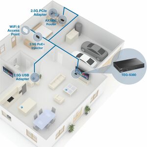 TRENDnet TEG-S380 8 Anschlüsse Ethernet-Switch - 2.5 Gigabit Ethernet - 2.5GBase-T - TAA-konform - 2 Unterstützte Netzwerk