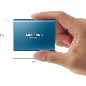 Samsung-IMSourcing T5 MU-PA500B/AM 500 GB Portable Solid State Drive - External - Blue - USB 3.1 - 540 MB/s Maximum Read T