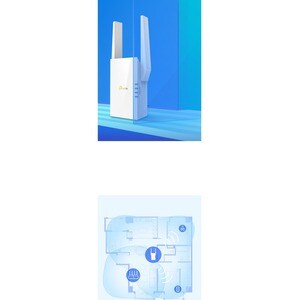 Extension pour points d'accès sans fil TP-Link RE605X - 802.11ax - 1,76 Gbit/s - 2,40 GHz, 5 GHz - 2 x Antenne(s) externe 