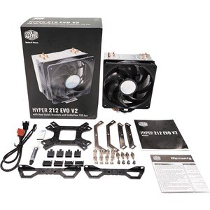 Cooler Master HYPER 212 EVO V2 Cooling Fan/Heatsink - 463.8 gal/min Maximum Airflow - 27 dB(A) Noise - Socket R4 LGA-2066,