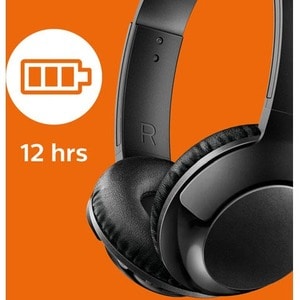 Philips BASS+ SHB3075BK/00 Wireless Over-the-head Stereo Headset - Black - Binaural - Supra-aural - 1000 cm - Bluetooth - 