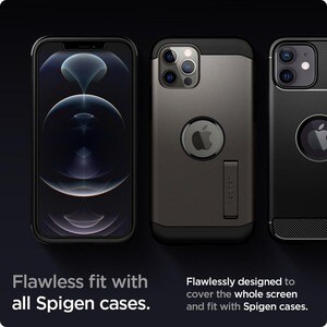 Spigen GLAS.tR EZ Fit Tempered Glass Screen Protector - Transparent - 2 - For LCD iPhone 12, iPhone 12 Pro - Fingerprint R