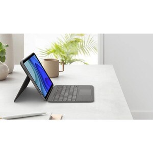 Logitech Folio Touch Keyboard/Cover Case (Folio) Apple, Logitech iPad Air (4th Generation) Tablet - Oxford Gray - Scuff Re