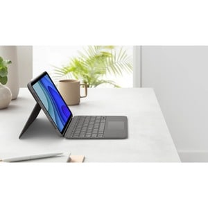 Logitech Folio Touch Keyboard/Cover Case (Folio) Apple, Logitech iPad Air (4th Generation) Tablet - Oxford Gray - Scuff Re