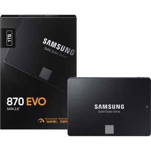 Samsung 870 EVO MZ-77E1T0BW 1 TB Solid State Drive - 2.5" Internal - SATA (SATA/600) - Black - Storage System, Desktop PC,