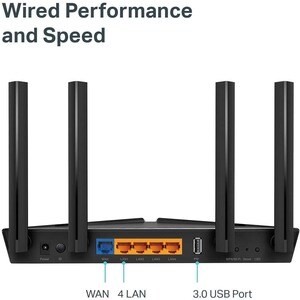 TP-Link Archer AX50 Wi-Fi 6 IEEE 802.11ax Ethernet Wireless Router - Dual Band - 2.40 GHz ISM Band - 5 GHz UNII Band - 4 x