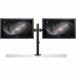 StarTech.com Desk Mount Dual Monitor Arm, Ergonomic VESA Compatible Mount for up to 32" (17.6lb/8kg) Display, Clamp/Gromme