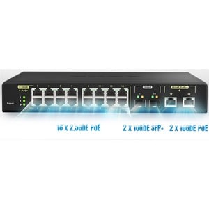 QNAP QSW-M2116P-2T2S 18 Ports Manageable Ethernet Switch - 10 Gigabit Ethernet, 2.5 Gigabit Ethernet - 10GBase-X, 10GBase-