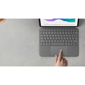 Logitech Combo Touch Keyboard/Cover Case for 32.8 cm (12.9") Apple, Logitech iPad Pro (5th Generation) Tablet - Oxford Gra