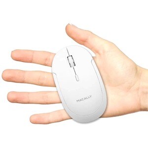 Macally Bluetooth Optical Silent Click Mouse - White - Optical - Wireless - Bluetooth - White - 1600 dpi - Scroll Wheel - 