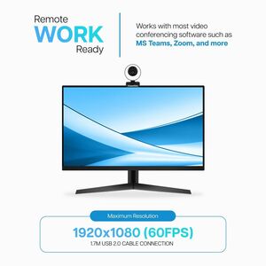 VisionTek VTWC40 Webcam - 2 Megapixel - 60 fps - USB 2.0 - 1920 x 1080 Video - CMOS Sensor - Auto-focus - Microphone