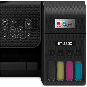 Epson EcoTank ET-2800 Wireless Inkjet Multifunction Printer-Color-Black-Copier/Scanner-5760x1440 Print-120 sheets Input-Co