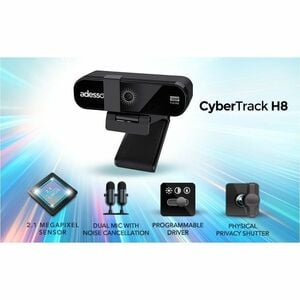 Adesso CyberTrack CyberTrack H8 Webcam - 2.1 Megapixel - 30 fps - Black - USB 2.0 - Full HD - 1920 x 1080 Video - CMOS Sen