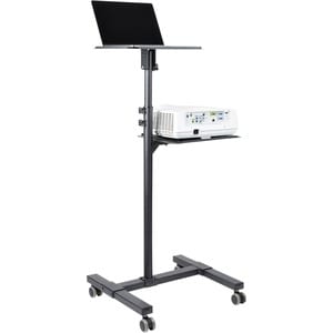 StarTech.com Mobile Projector and Laptop Stand/Cart, Heavy Duty Portable Projector Stand/Presentation Cart (22lb/shelf), H