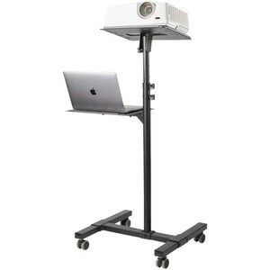StarTech.com Supporto per proiettore e laptop - Carrello portatile per videoproiettore - 2 ripiani -Regolabile in altezza/
