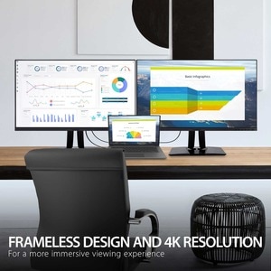 ViewSonic VP2756-4K 27 Inch 4K UHD IPS Ergonomic Monitor with Ultra-Thin Bezels, Color Accuracy, Pantone Validated, 60W US