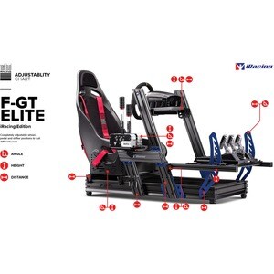 Next Level Racing F-GT Elite Formula and GT Aluminum Profile Simulator Cockpit iRacing Edition - For Gaming