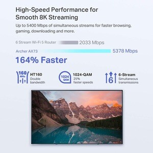 TP-Link Archer AX73 Wi-Fi 6 IEEE 802.11ax Ethernet Drahtlos Router - Dualband - 2,40 GHz ISM-Band - 5 GHz UNII-Band - 6 x 
