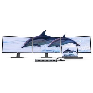 Alogic DV3 USB Type A, USB Type C Docking Station for Notebook - Memory Card Reader - SD - 100 W - Space Gray - 3 Displays