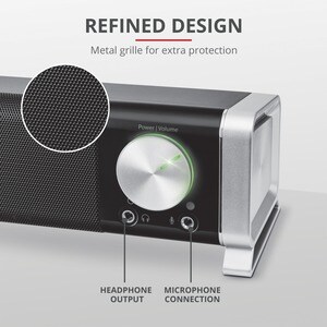 Trust Soundbar-Lautsprecher - 6 W RMS - Schwarz, Silber - USB