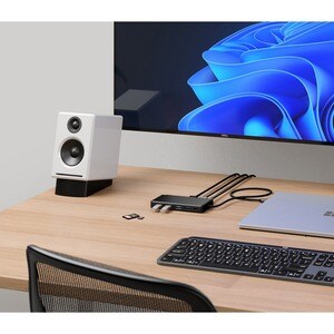 Alogic MV2 USB Type A, USB Type C Docking Station for Notebook - Memory Card Reader - SD - 100 W - Black - 2 Displays Supp