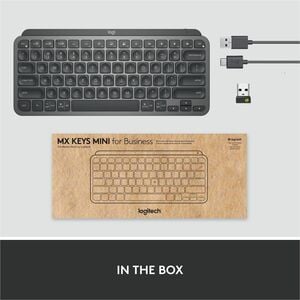 Logitech MX Keys Mini Wireless Illuminated Keyboard for Business, Compact, Logi Bolt Technology, Graphite - Wireless Conne