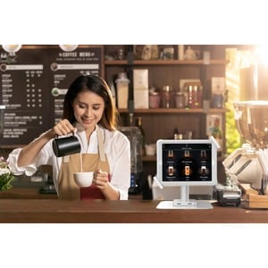CTA Digital Desk Mount with Integrated 2 Port USB Hub w/ Universal Holder (White) - 7" to 14" Screen Support - 75 x 75, 10