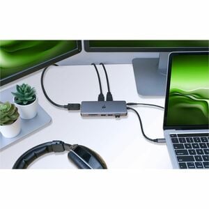 IOGEAR USB-C Triple HD Compact Dock - for Notebook, Tablet, Workstation, Monitor - Charging Capability - Memory Card Reade