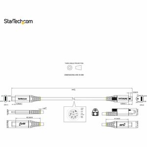 StarTech.com 20in 50cm Top Single Screw Locking USB C Cable 10Gbps, USB 3.1 Type-C Cable, 5A/100W PD, DP Alt Mode, USB-C t