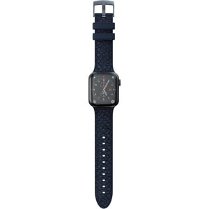 Njord Vatn SL14111 Smartwatch Band - 1 - Buckle Attachment - Blue - Silicone, Stainless Steel, Vegan Leather, Salmon Leather