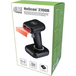 Adesso NuScan NuScan 2700R Warehouse, Logistics Handheld Barcode Scanner - Wireless Connectivity - Black - 120 scan/s - 1D