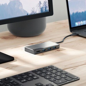 Alogic USB-C Fusion CORE 5-in-1 Hub V2 - USB Type C - 1 Displays Supported - 4K - 3840 x 2160 - 4 x USB Ports - 3 x USB 3.